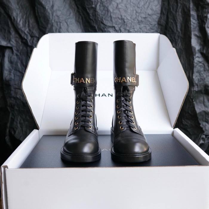 Chanel NIGO Metal Letter Buckle Martin Boots Shoes #nigo51936