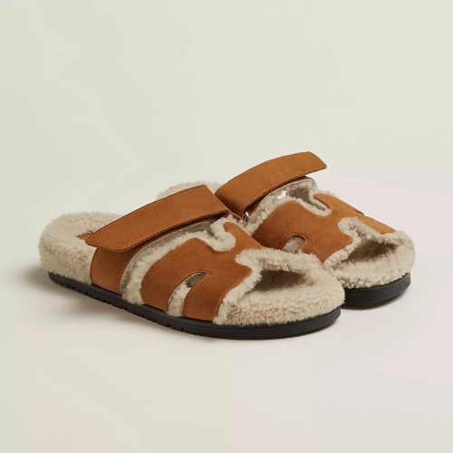 Hermes NIGO Plush Flat Bottomed Slippers #nigo21443