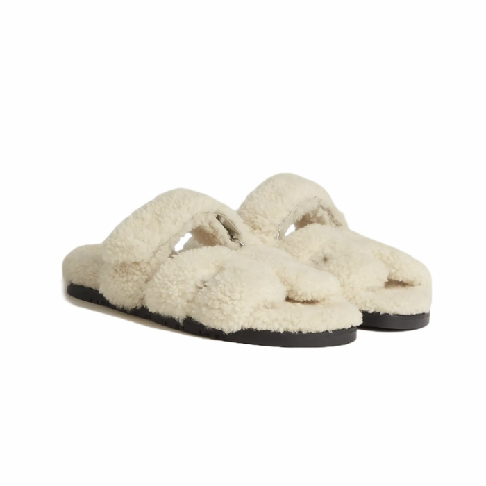 Hermes NIGO Plush Flat Bottomed Slippers #nigo21443