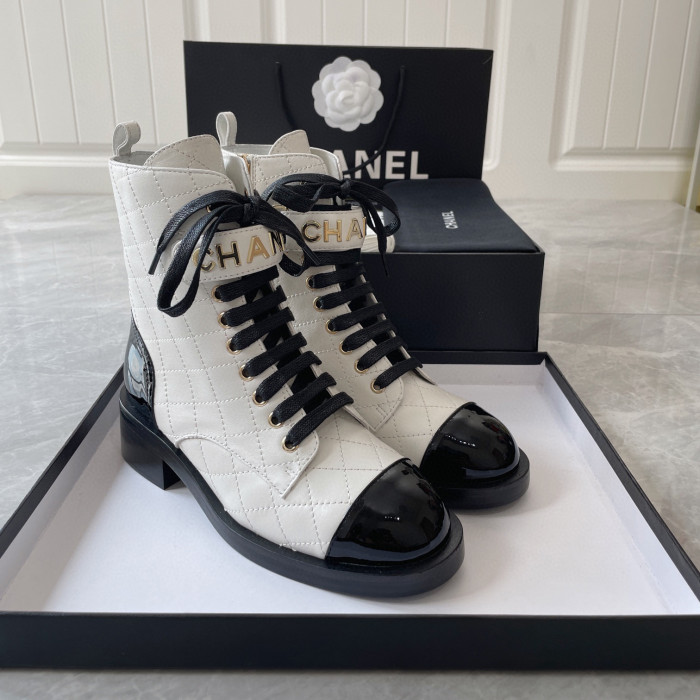 Chanel NIGO Multi Color Mid Length Lace Up Martin Boots #nigo21464