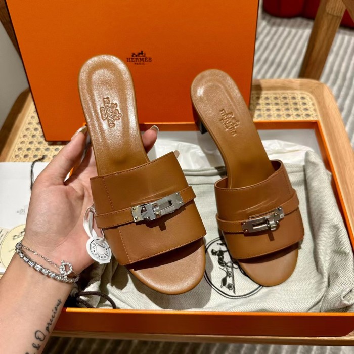 Hermès Gigi Summer High-heeled Sandals KELLY Flip Flops Shoes #nigo29155