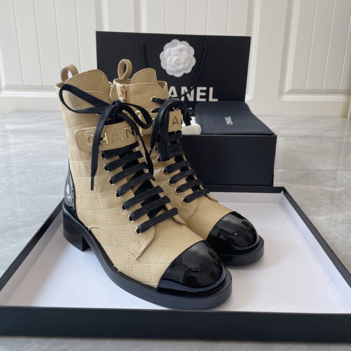 Chanel NIGO Multi Color Mid Length Lace Up Martin Boots #nigo21464