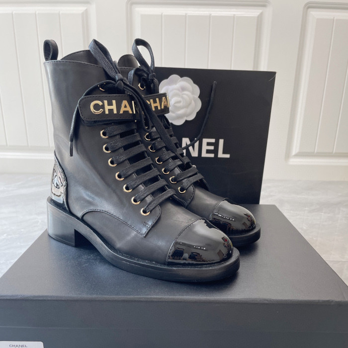 Chanel NIGO Multi Color Mid Length Lace Up Martin Boots #nigo21464