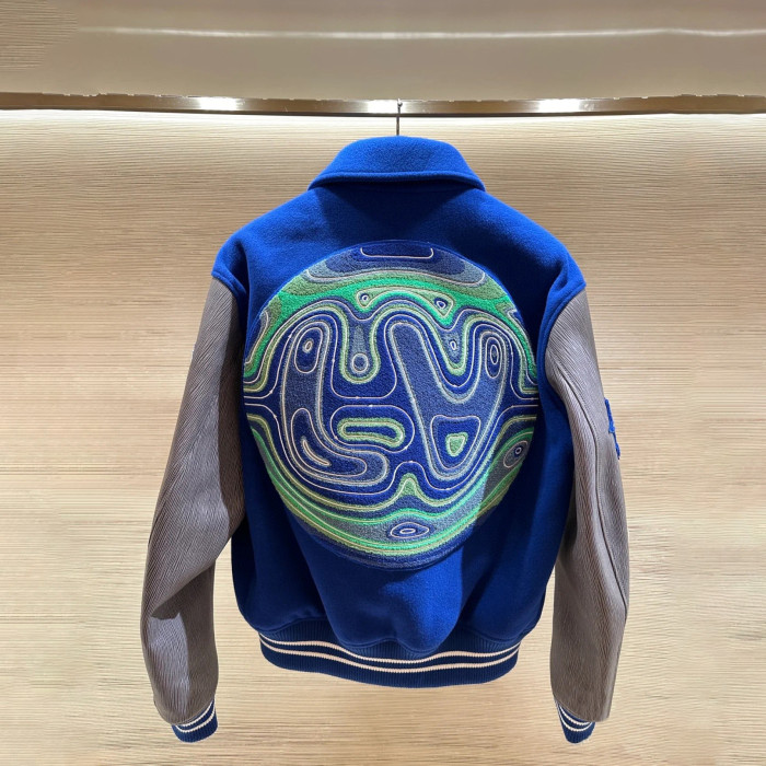 Louis Vuitton NIGO Long Sleeve Printed Baseball Uniform Jacket #nigo95116