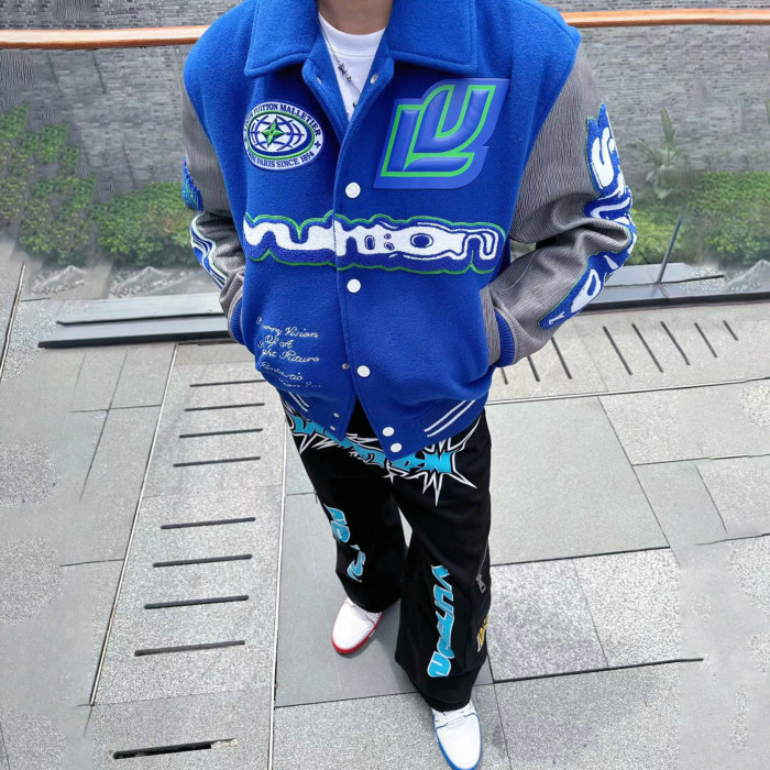 Louis Vuitton NIGO Long Sleeve Printed Baseball Uniform Jacket #nigo95116