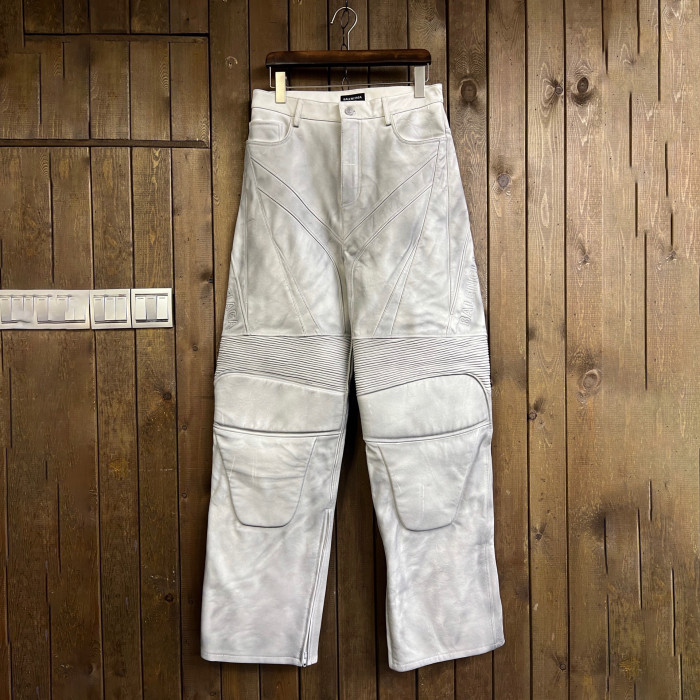 Balenciaga Men's Oversized Biker Jacket Baggy Pants In White #nigo95117