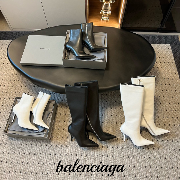 Balenciaga NGO Pointed Toe Zipper High Heels #nigo21482