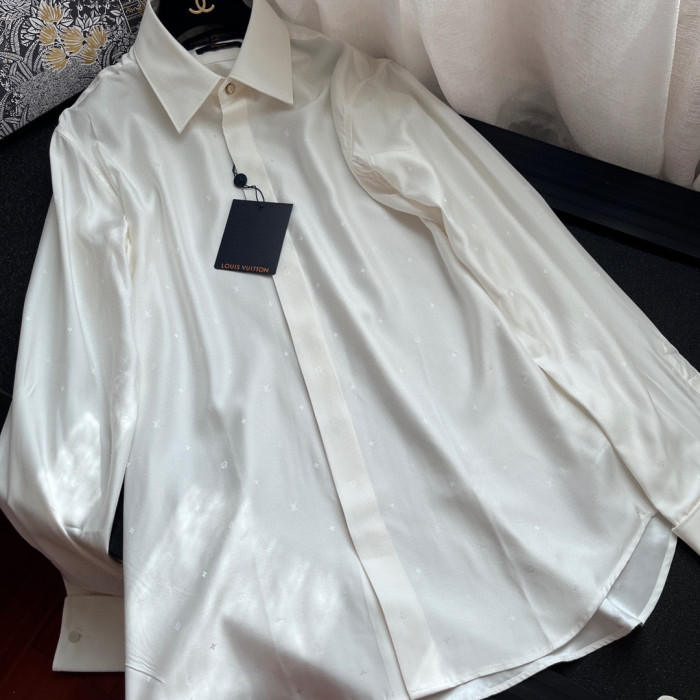 Louis Vuitton NIGO White Long Sleeved Buttoned Shirt #nigo21492