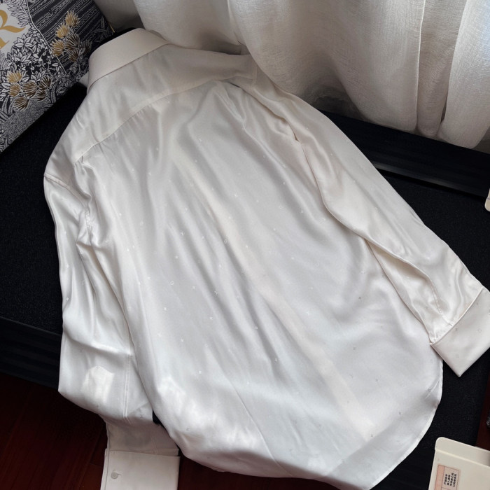 Louis Vuitton NIGO White Long Sleeved Buttoned Shirt #nigo21492