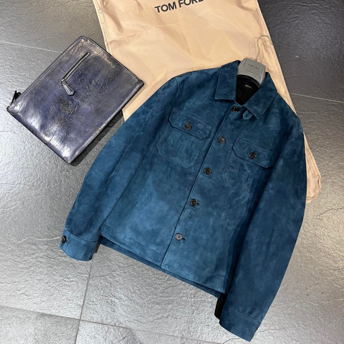Tom Ford NIGO Sheepskin Suede Casual Leather Jacket #nigo95133