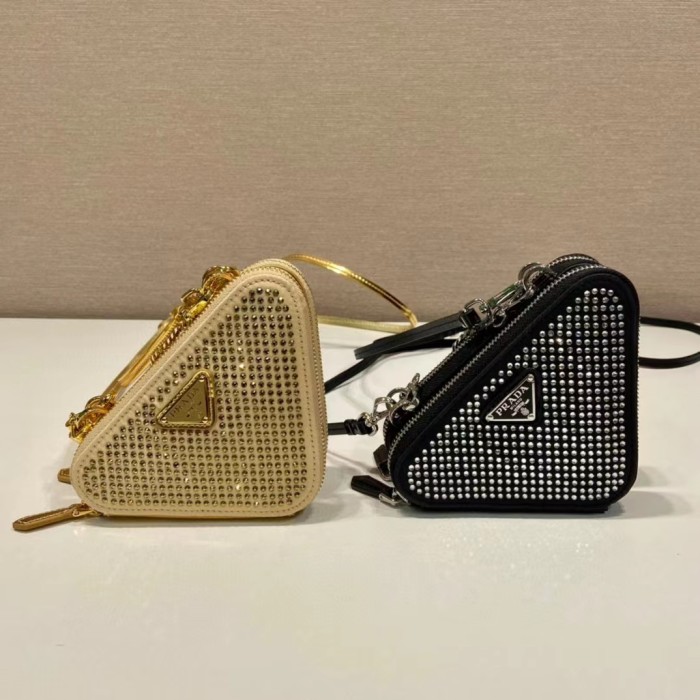 Prada Full bore Triangle Shoulder Crystal Bag Bags #nigo55116