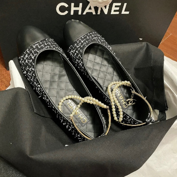 Chanel NGO Fashion Pearl Chain Shoes #nigo21531