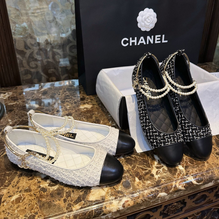 Chanel NGO Fashion Pearl Chain Shoes #nigo21531