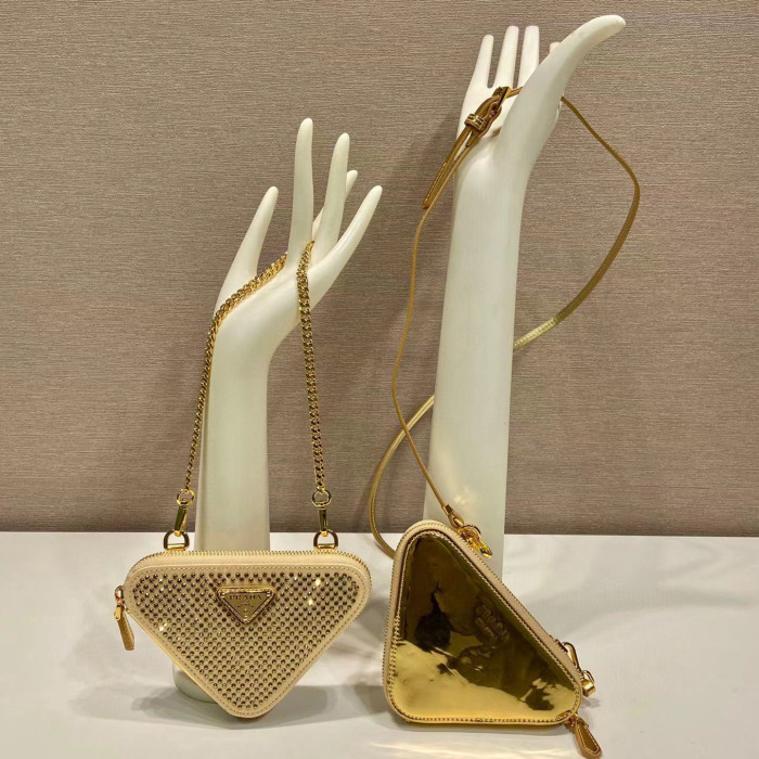 Prada Full bore Triangle Shoulder Crystal Bag Bags #nigo55116