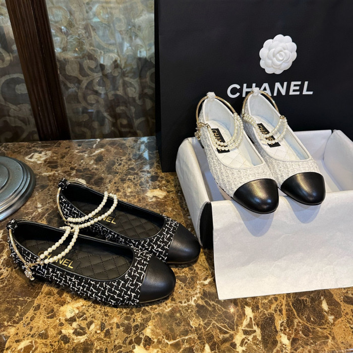 Chanel NGO Fashion Pearl Chain Shoes #nigo21531