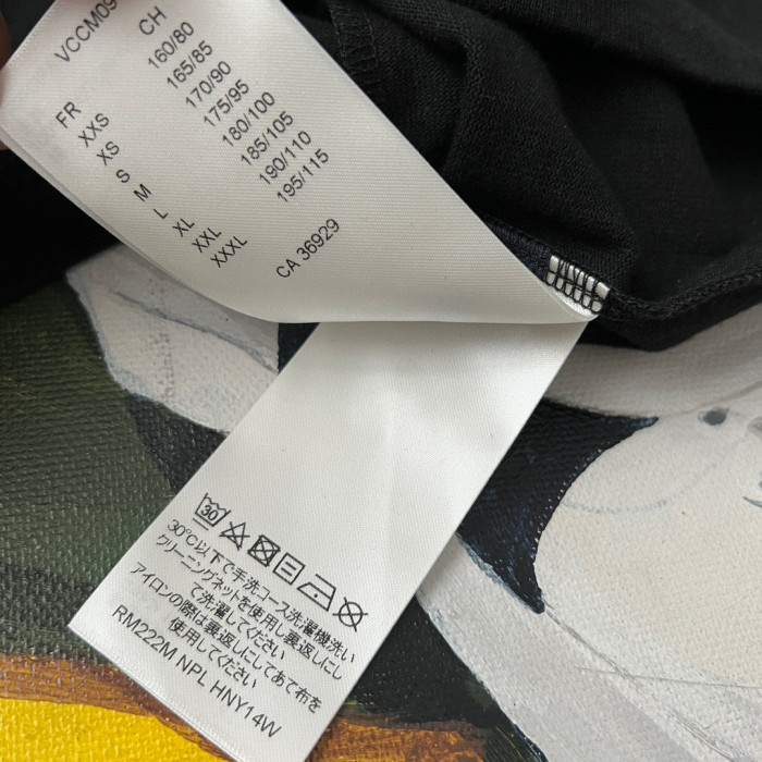 Louis Vuitton NIGO Black Embroidered Loose Fitting Short Sleeved T-shirt #nigo21553