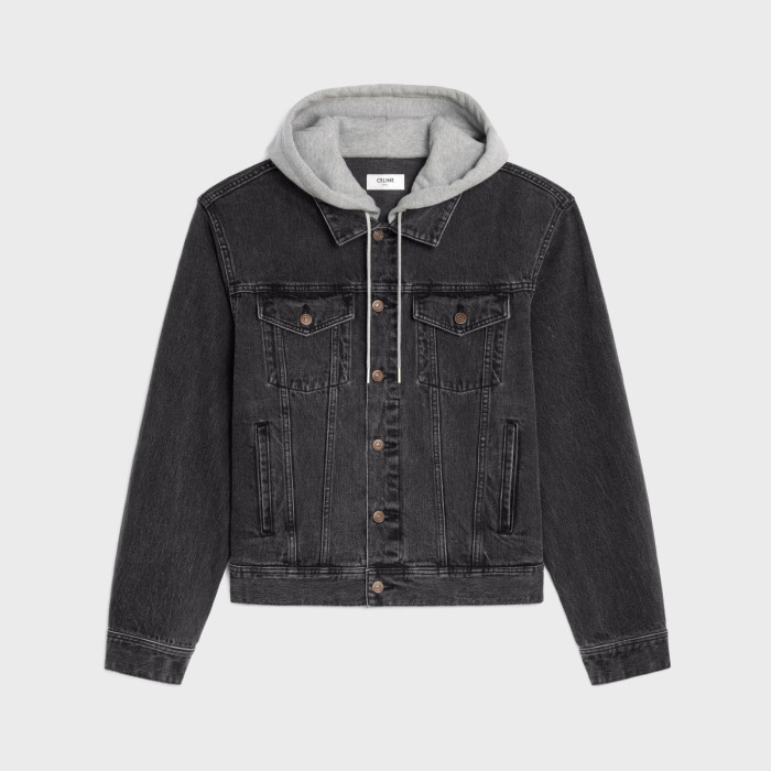 Celine NIGO Denim Hooded Jacket Black #nigo95173