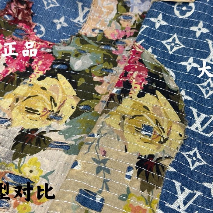 Louis Vuitton Floral Print Denim Zip-Up Jacket Coat #nigo2595