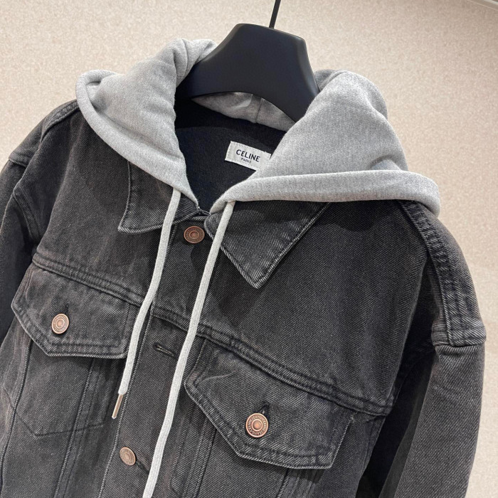 Celine NIGO Denim Hooded Jacket Black #nigo95173
