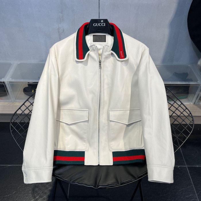 Gucci NIGO Leather Zip Jacket Coat #nigo96132