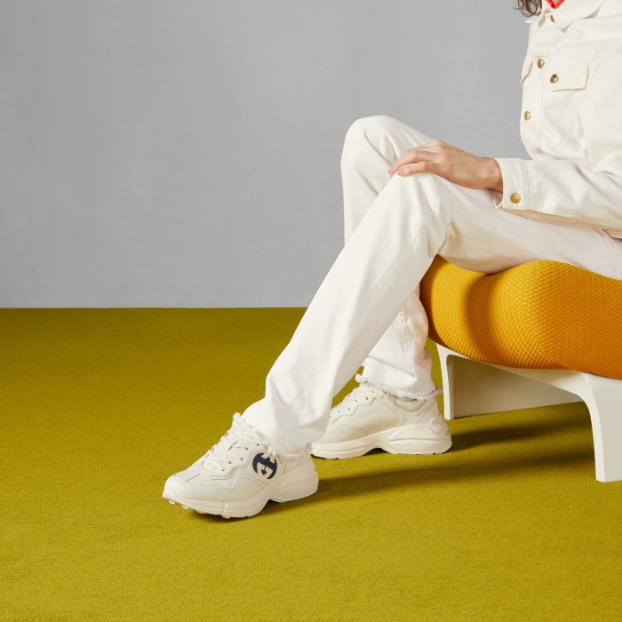 Gucci NIGO Leather Lace-Up Low-Top Sneakers Shoes #nigo96122
