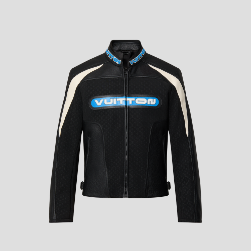 Louis Vuitton NIGO Leather Biker Zip Jacket #nigo96136