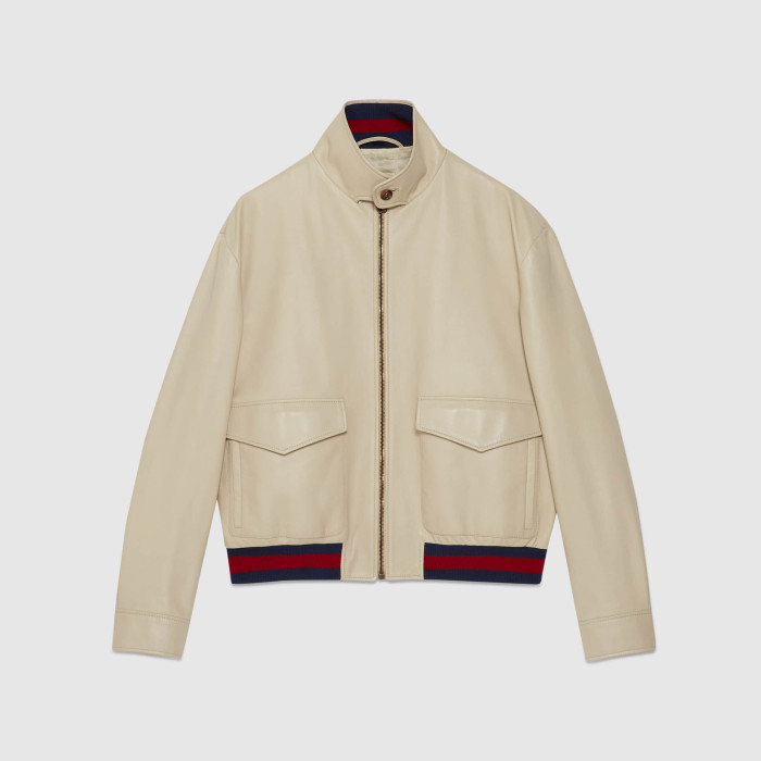 Gucci NIGO Leather Zip Jacket Coat #nigo96132