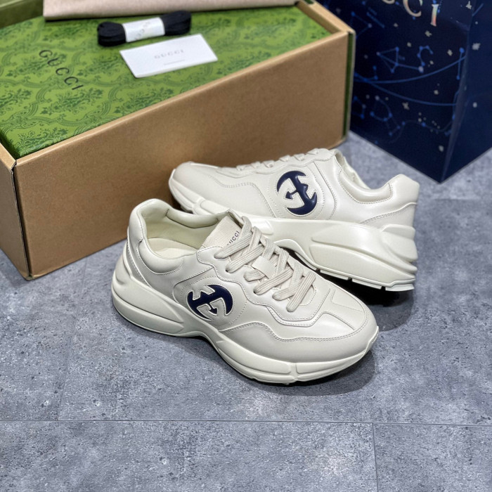 Gucci NIGO Leather Lace-Up Low-Top Sneakers Shoes #nigo96122