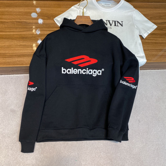 Balenciaga Knitted Cotton Hooded Sweatshirt Black #nigo95156
