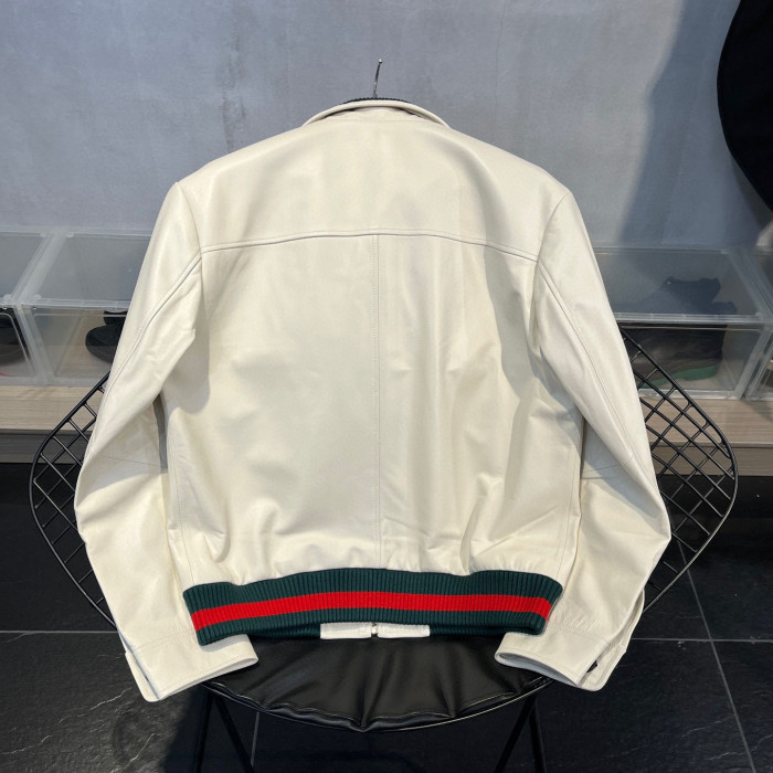 Gucci NIGO Leather Zip Jacket Coat #nigo96132