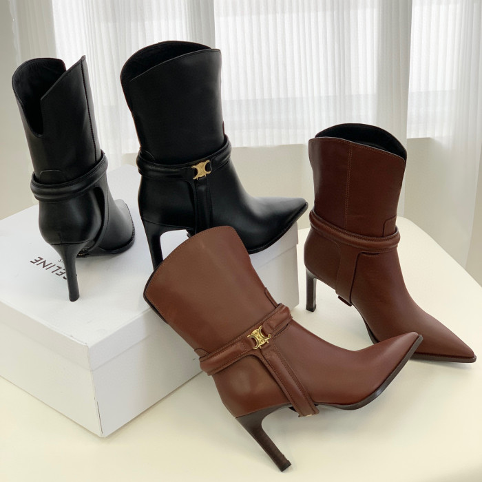 Celine NIGO Leather Mid Length High Heels #nigo21628