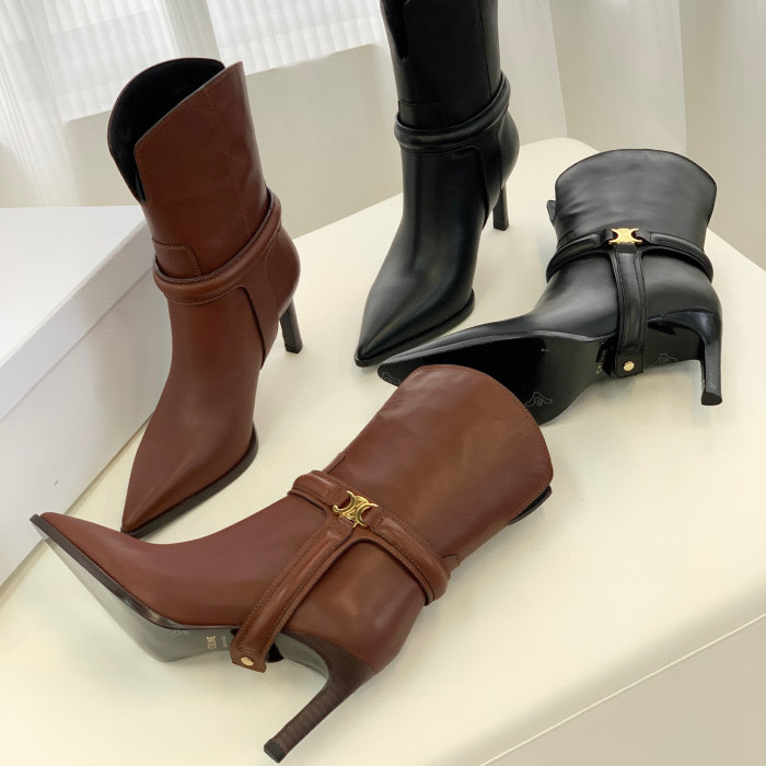 Celine NIGO Leather Mid Length High Heels #nigo21628