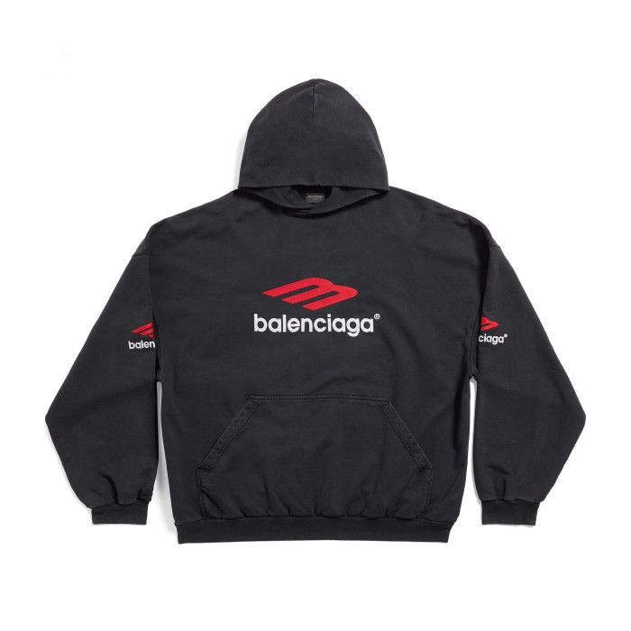Balenciaga Knitted Cotton Hooded Sweatshirt Black #nigo95156