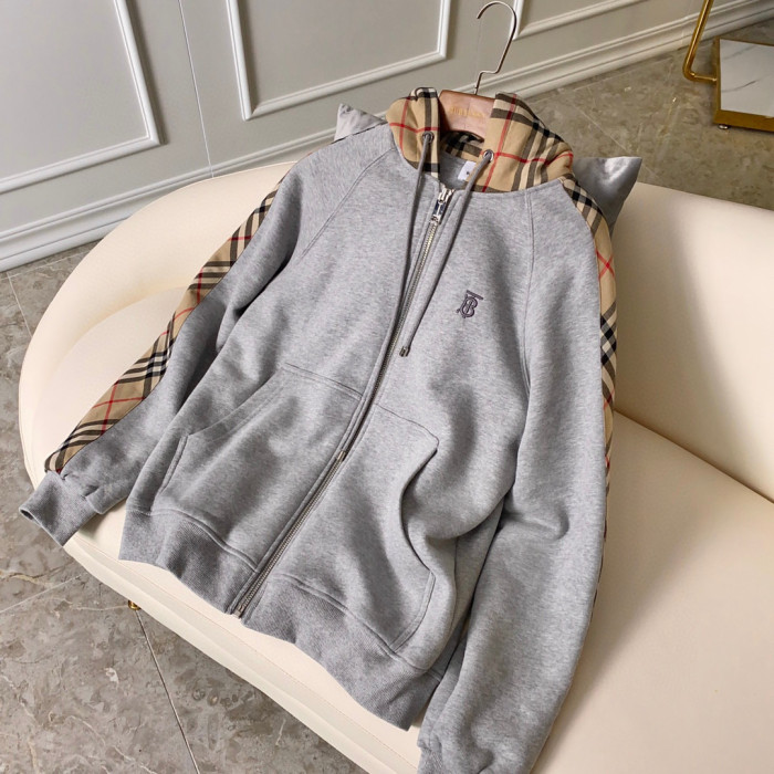 Burberry NIGO Zip Sport Hooded Sweatshirt Grey #nigo96112