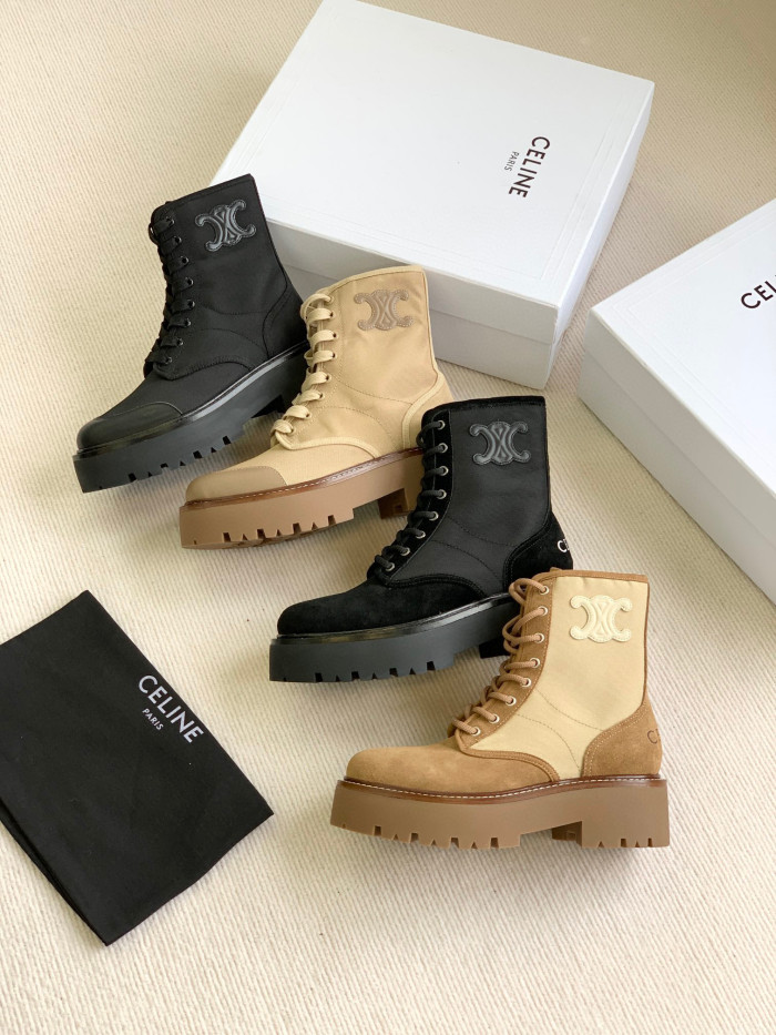 Celine NIGO Lace Up Mid Length Martin Boots #nigo21567