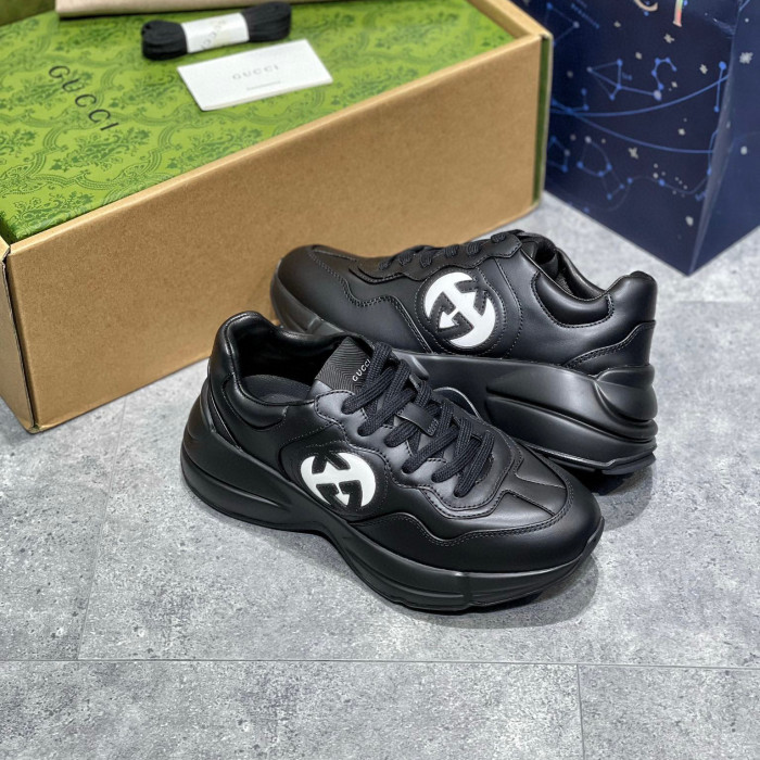 Gucci NIGO Leather Lace-Up Low-Top Sneakers Shoes #nigo96122