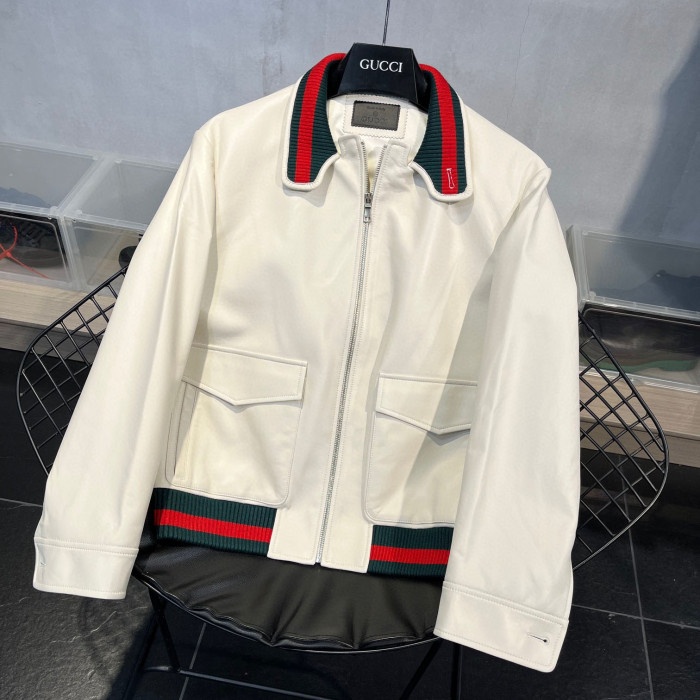 Gucci NIGO Leather Zip Jacket Coat #nigo96132