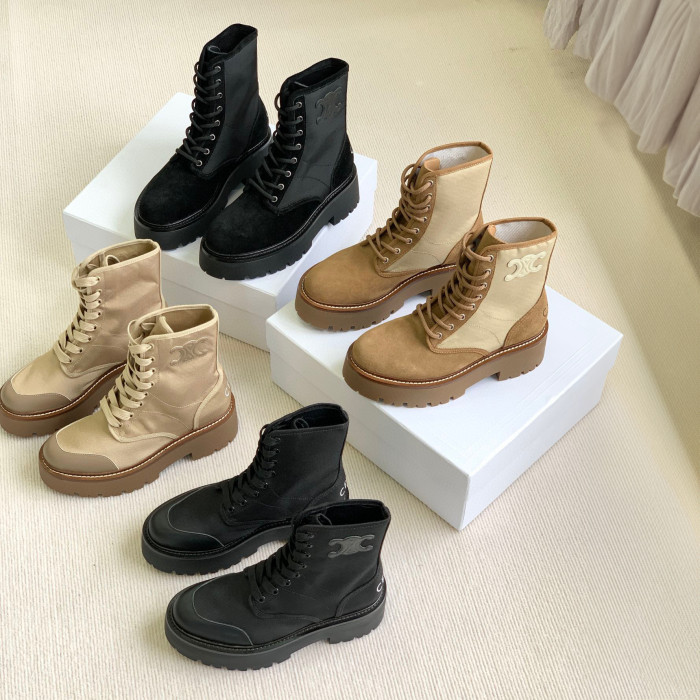 Celine NIGO Lace Up Mid Length Martin Boots #nigo21567