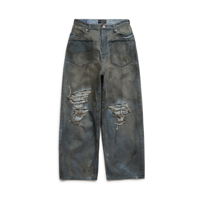 Balenciaga Patched Pockets Baggy Jeans In Blue Denim Pants Ngvp #nigo6367