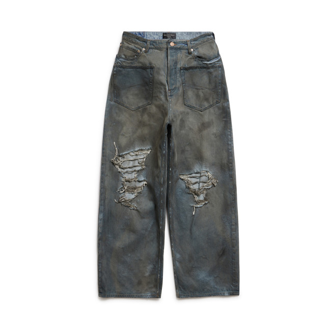 Balenciaga Patched Pockets Baggy Jeans In Blue Denim Pants Ngvp #nigo6367