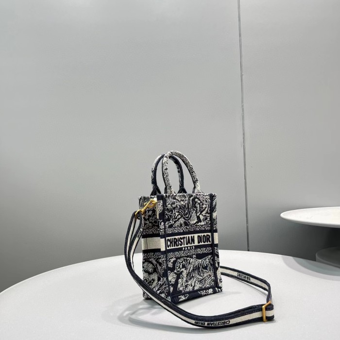 Dior Canvas Old Flower Full Print Portable Mini Tote Bag Mobile Case #nigo52165