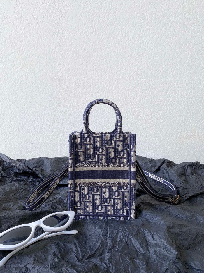 Dior Canvas Old Flower Full Print Portable Mini Tote Bag Mobile Case #nigo52165