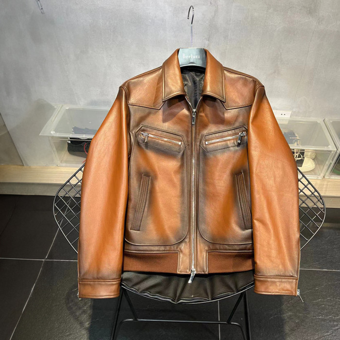 Berluti Long Sleeve Leather Jacket Ngvp #nigo6375