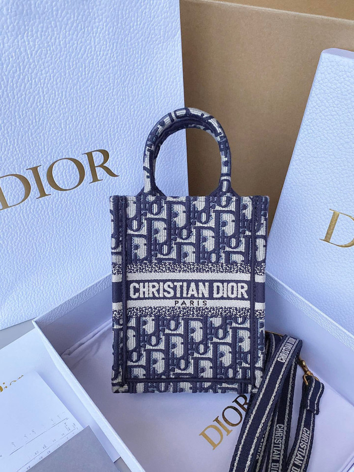 Dior Canvas Old Flower Full Print Portable Mini Tote Bag Mobile Case #nigo52165