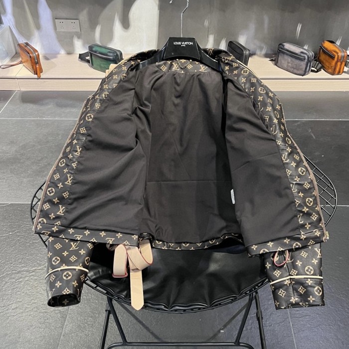 Louis Vuitton NIGO V-neck Leather Jacket With Multiple Pockets #nigo96162