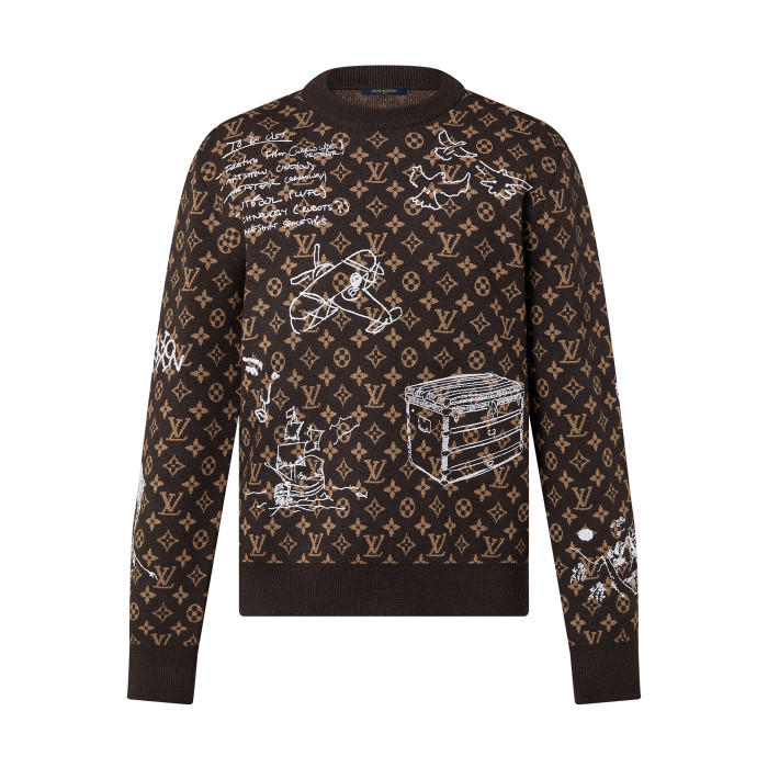 Louis Vuitton NIGO Embroidered Pattern Crew Neck Sweater Pullover #nigo96167