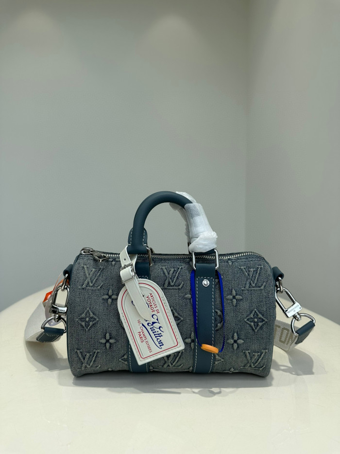 Louis Vuitton NIGO Blue Leather Carrying Crossbody Bag #nigo57923