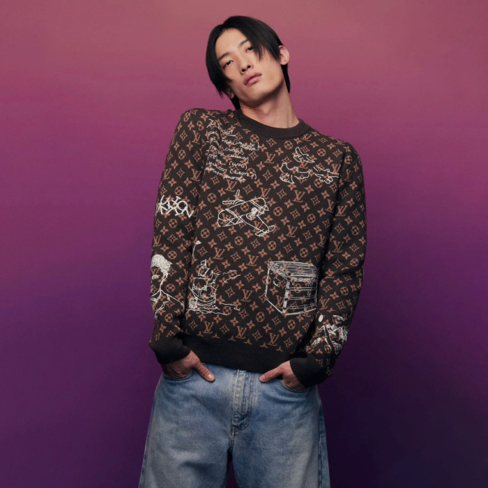 Louis Vuitton NIGO Embroidered Pattern Crew Neck Sweater Pullover #nigo96167