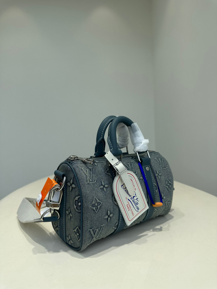 Louis Vuitton NIGO Blue Leather Carrying Crossbody Bag #nigo57923