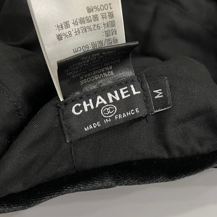 Chanel NIGO Velvet Black Beret #nigo21642